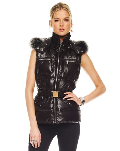 michael kors vest black and white|Michael Kors black puffer vest.